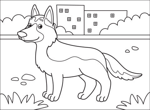 German Shepherd Coloring Page